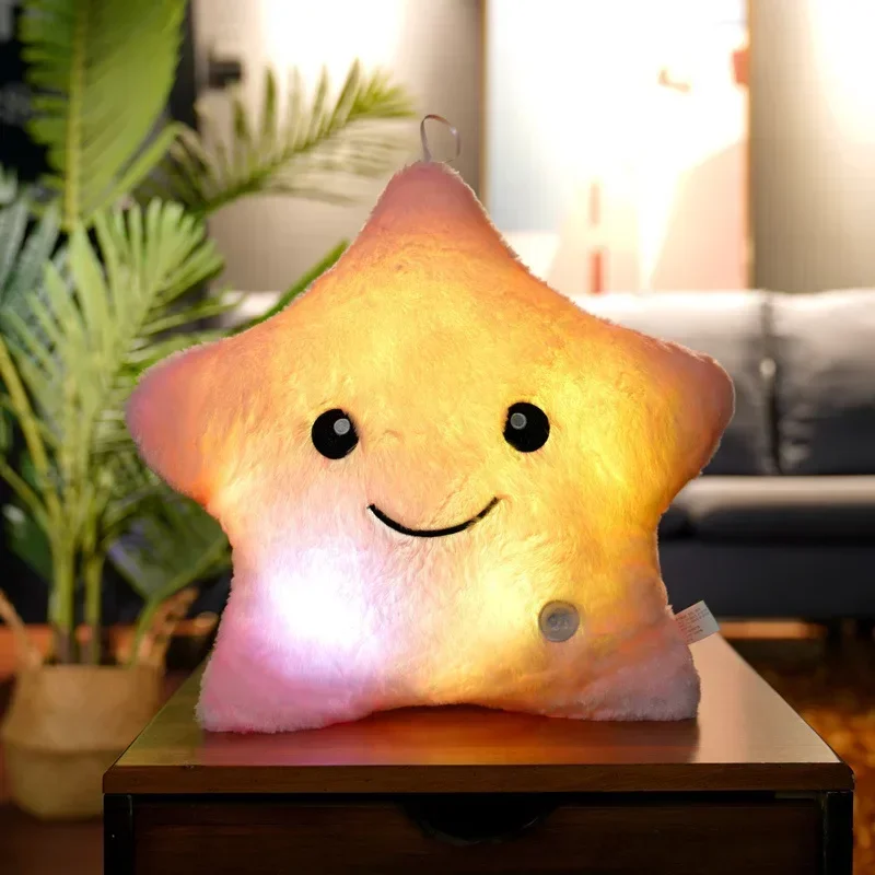 Cute Led Light Star Pillow Stuffed Soft Star Luminous Throw Pillow Cute Cushion With Colorful Light Child Girls Christmas Gift