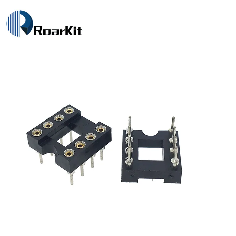 20pcs 8P DIP-8 Round Hole 8 Pins 2.54MM DIP DIP8 IC Sockets Adaptor Solder Type 8 PIN IC Connector