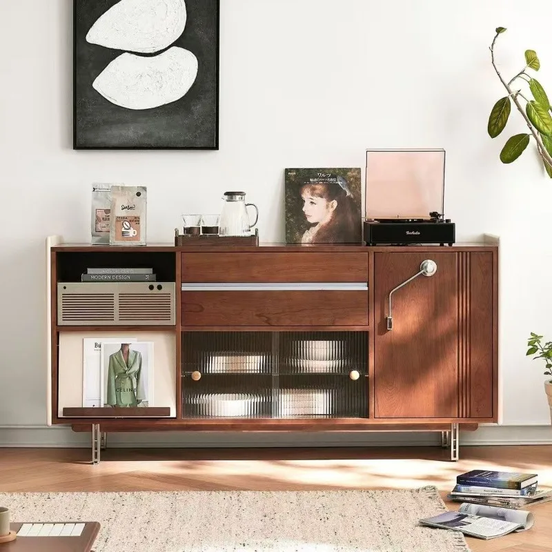 Meal side household bedside storage cabinet multi-storage integrated narrow side tea kitchen wall low cabinet