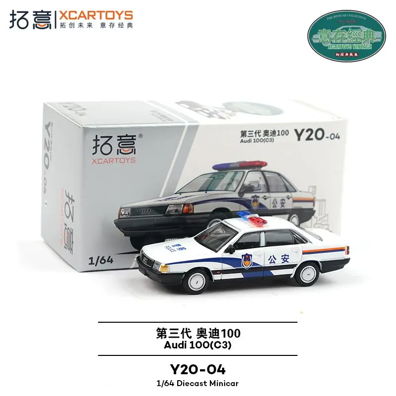 

Коллекционная модель полицейской машины Xcartoys, масштаб 1/64, имитация полицейского седана Audi 100 третьего поколения, игрушка для мальчиков