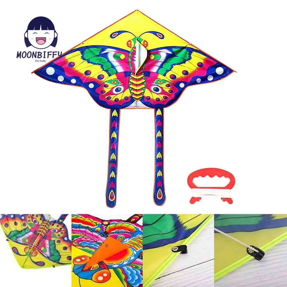 Cometa de mariposa tradicional para niños, cometas de colores medianos, plegable, juguetes de recreación al aire libre, juguete aleatorio, 90cm