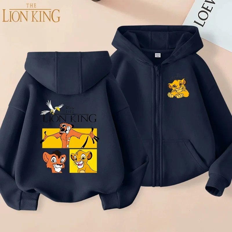 

Children's New Anime Lion King Simba Zipper Style Pink Long Sleeve Hoodies Tops Leisure Sweatshirt Girls Age 3-12 Holiday Gifts