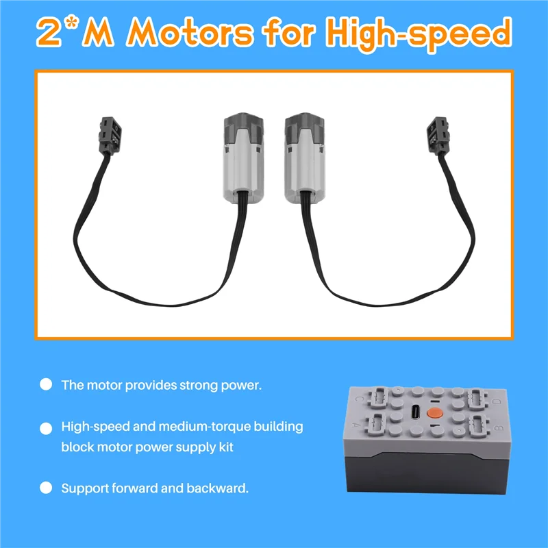 Excelente calidad, función de potencia, aplicación de Motor, programación de Control remoto, 2 motores Meduim, conjunto de bloques de construcción DIY para niños