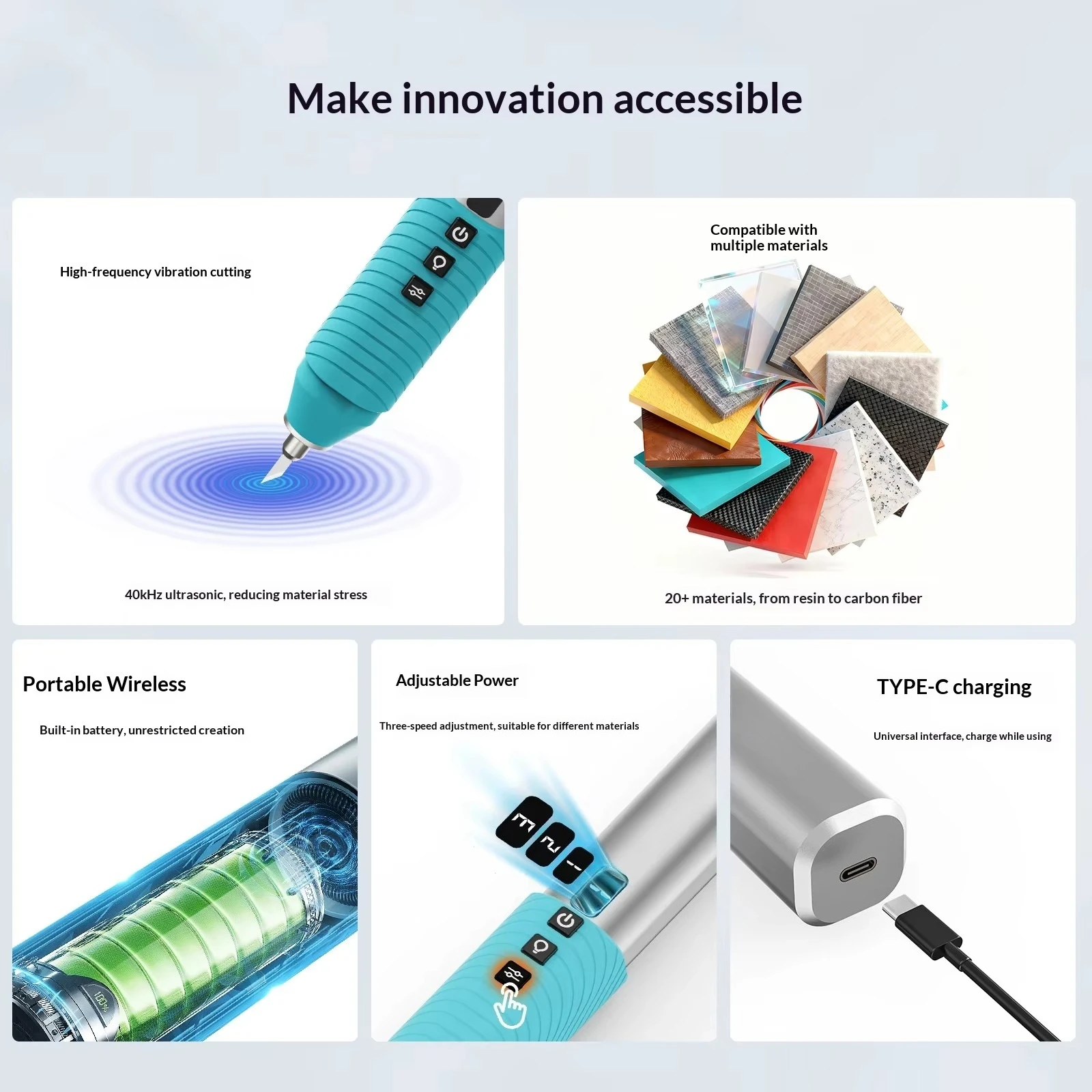 U2 Portable Ultrasonic Cutting Knife for Plastic Wood Chip Resin PCB Carbon Fiber-China Made