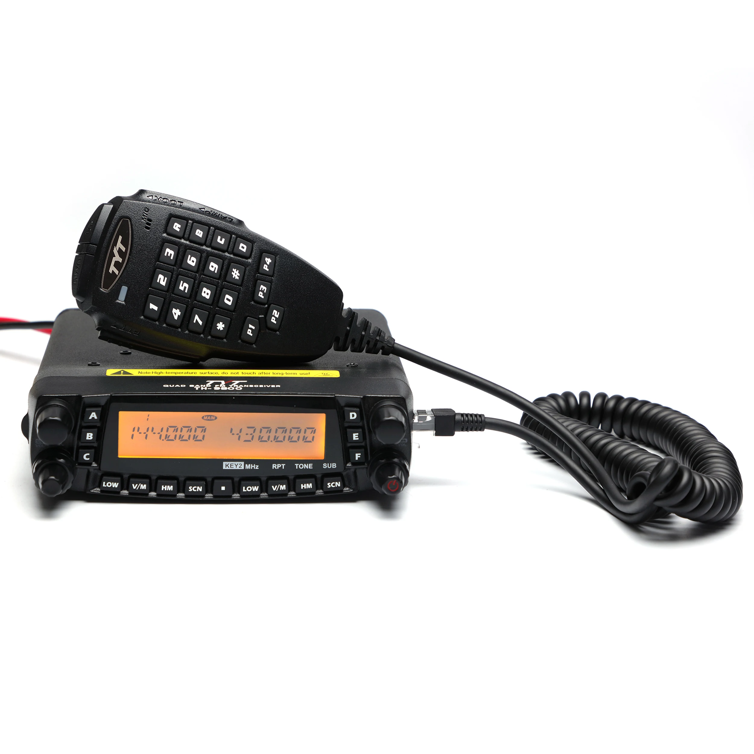 TYT TH-9800 PLUS Mobile Car Radio 50W Quad Band Mobile Transceiver 26-33(10M)/47-54(6M)/136-174(2M)/400-480(70CM) MHz