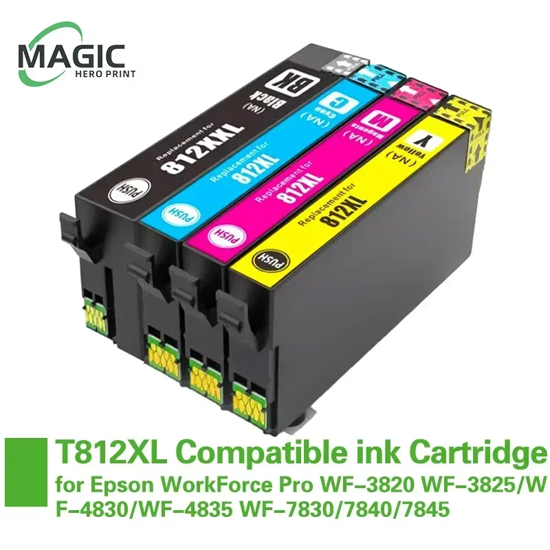 AU T812XL Compatible ink Cartridge 812XL Ink Cartridge for Epson WorkForce Pro WF-3820 WF-3825/WF-4830/WF-4835 WF-7830/7840/7845