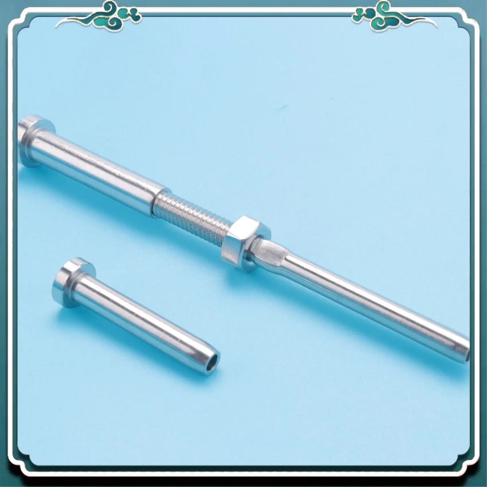 Premium Stemball Swage And Invisible Hex Head Threaded Stud Tension End Fitting Terminal Combination Pack For 1/8 Inch Cable Rai