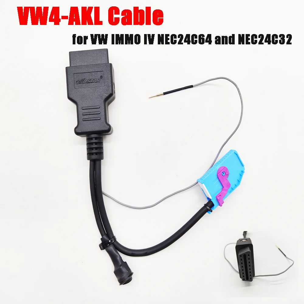

For VW4-AKL Cable Supports for VW IMMO IV NEC24C64 and NEC24C32 All Keys Lost Work with X300 Classic G3/ X300 DP Plus/ X300 Pro4