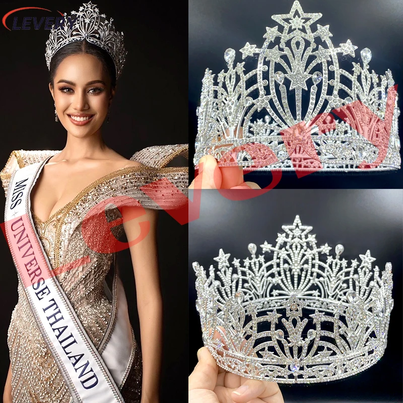 

Levery 2024 Miss Universe Thailand Headdress Bride Tiaras and Crowns Prom Wedding Hair Jewelry Accessories