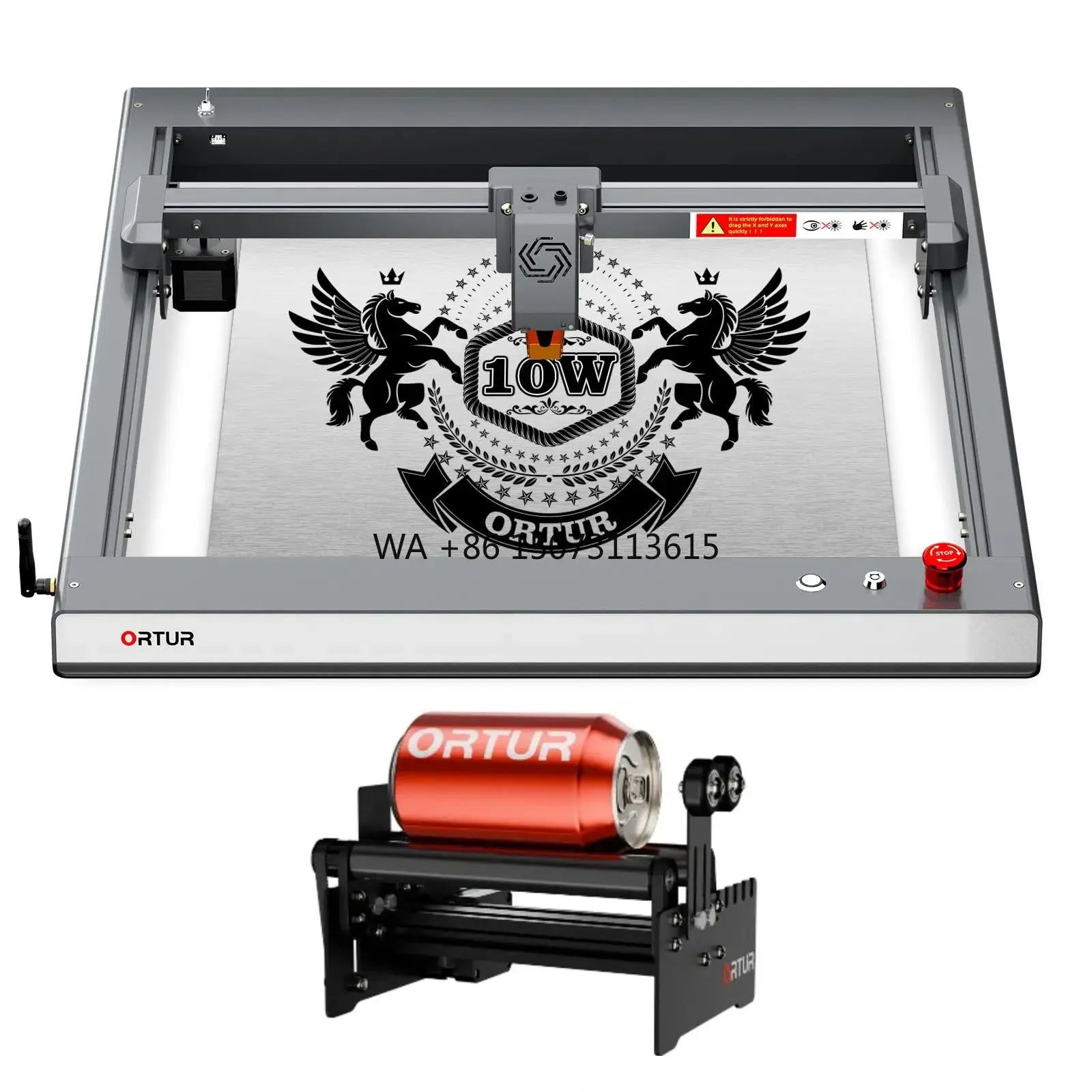 

Ortur Laser Master 3 Laser Engraver with YRR2.0 Rotary Roller for Cylinder Engraving 10000mW for Wood Metal Glass Laser Class 4
