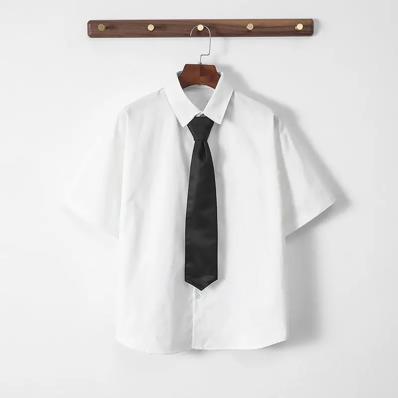 2 قطع DK موحدة الرجال قصيرة الأكمام قميص أبيض الكورية نمط العصرية مجموعة JK كلية نمط التخرج البدلة