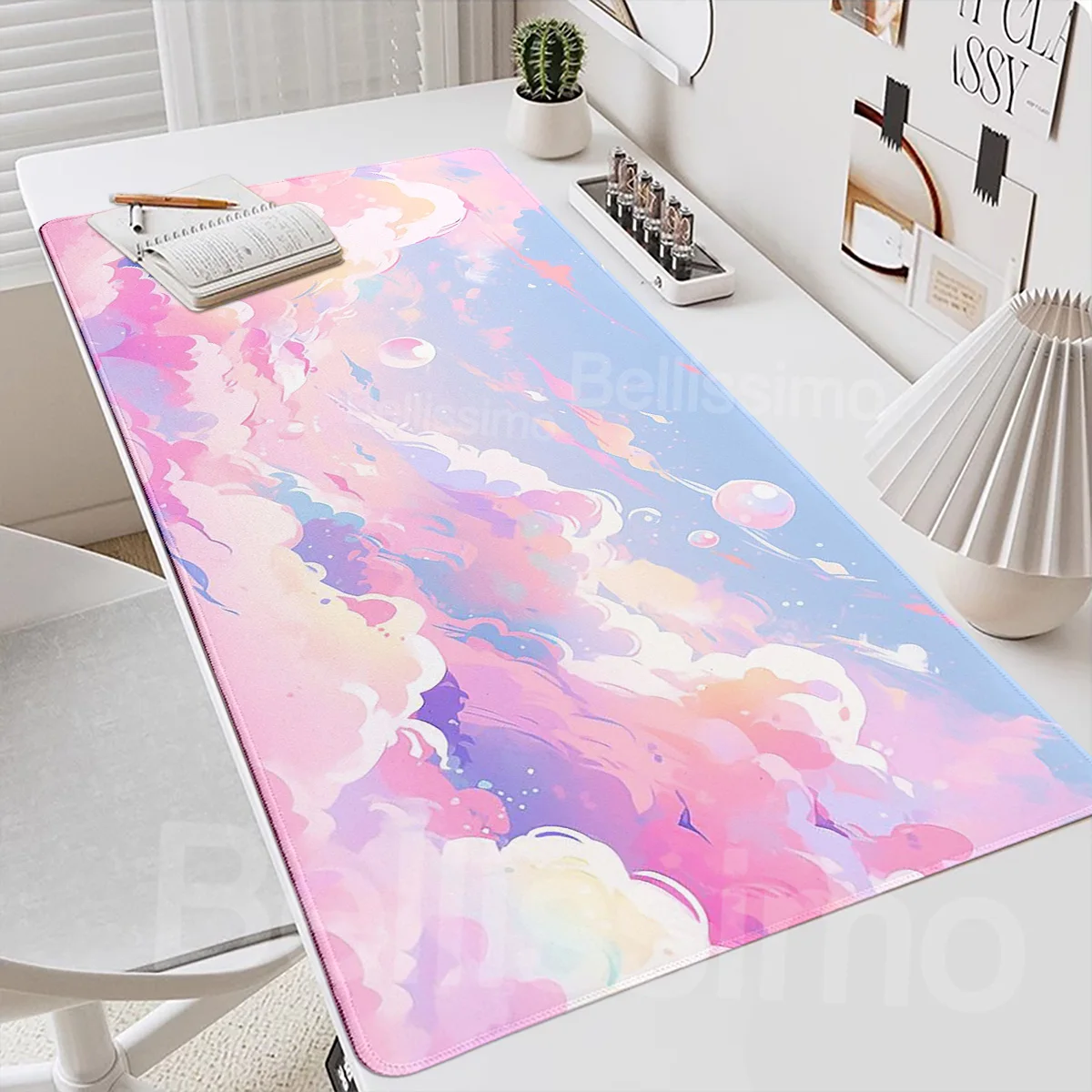 

Clean Clouds Desk Mat Kawaii Anime Scenery Mouse Pad Cute Rubber Pad Extended Pad Gaming Keyboard Mat Large Girl Mousepad Carpet