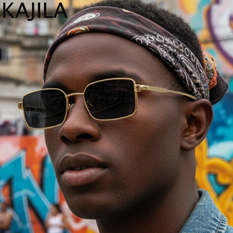 

Retro Small Rectangle Steampunk Sunglasses Men 2025 Luxury Brand Classic Metal Frame Punk Sun Glasses Vintage Eyewear For Male