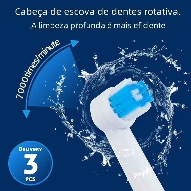 Rotary Electric Toothbrush with Base Rechargeable Dental Automatic High Frequency Vibration Tartar Stains Remove Teeth Whitening