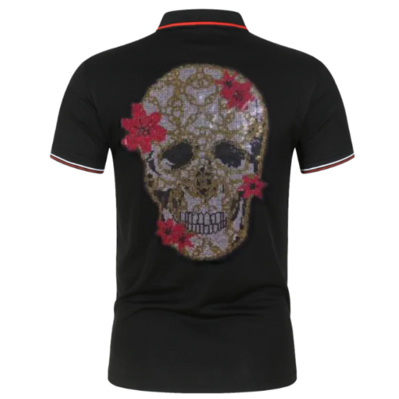 

Fashionable Men's Designer Brand Rhinestone Polo High-Fashion and Stylish Design