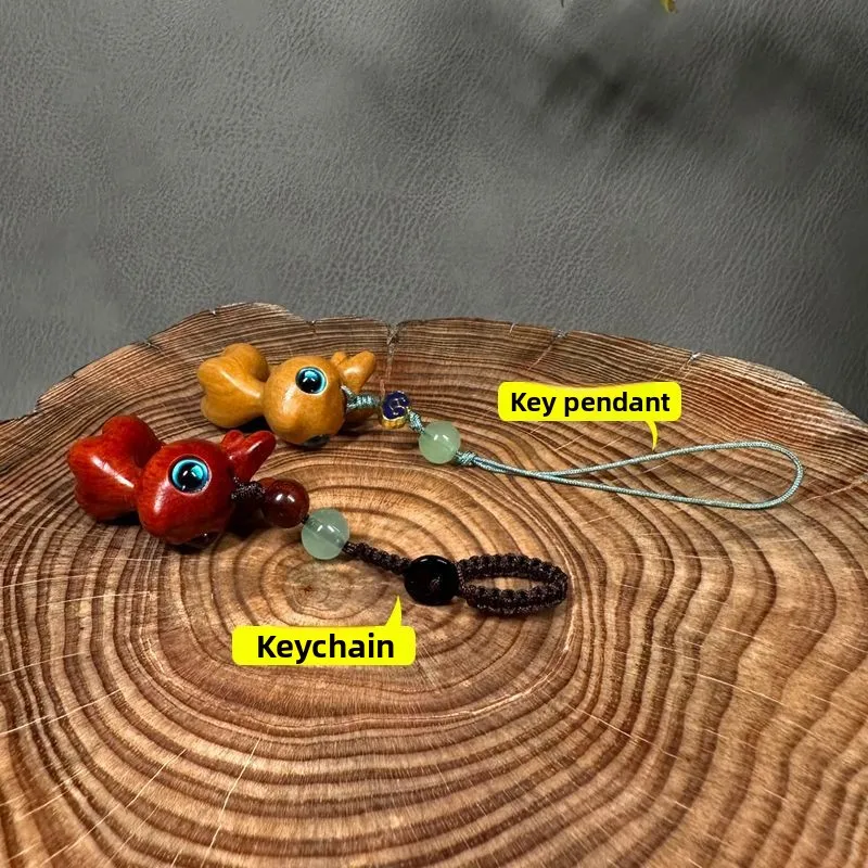 

Phone Pendent Car Key Charms Decoration Hand-woven Sandalwood Key Chain Key Chain Strap Mobile Phone Ring Fawn Pendant