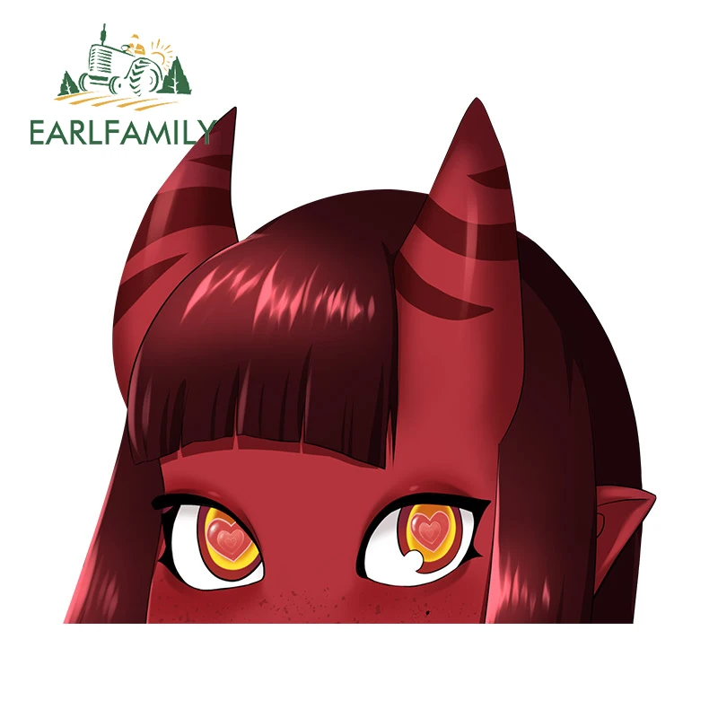 EARLFAMILY 13 سنتيمتر x 11.2 سنتيمتر لفتاة الشيطان ميرو نظرة خاطفة سيارة ملصقا انسداد خدش ملصق الإبداعية واقية من الشمس الفينيل ويندوز الرسومات