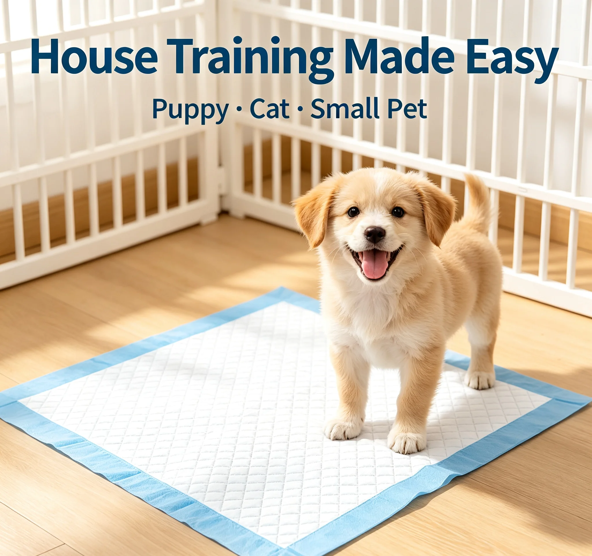 Super Absorbent Pet Urine Pads - Diamond Surface Prevents Leaks, S Size (33x45cm) for Teddy & Pomeranian