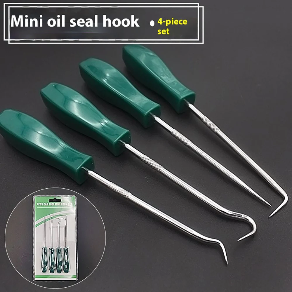 Car Oil Seal Removal Tool 4-Pieces Portable Precision O Ring Remover Bearing Seal Puller O Seal Gasket Puller Remover Pick Hooks