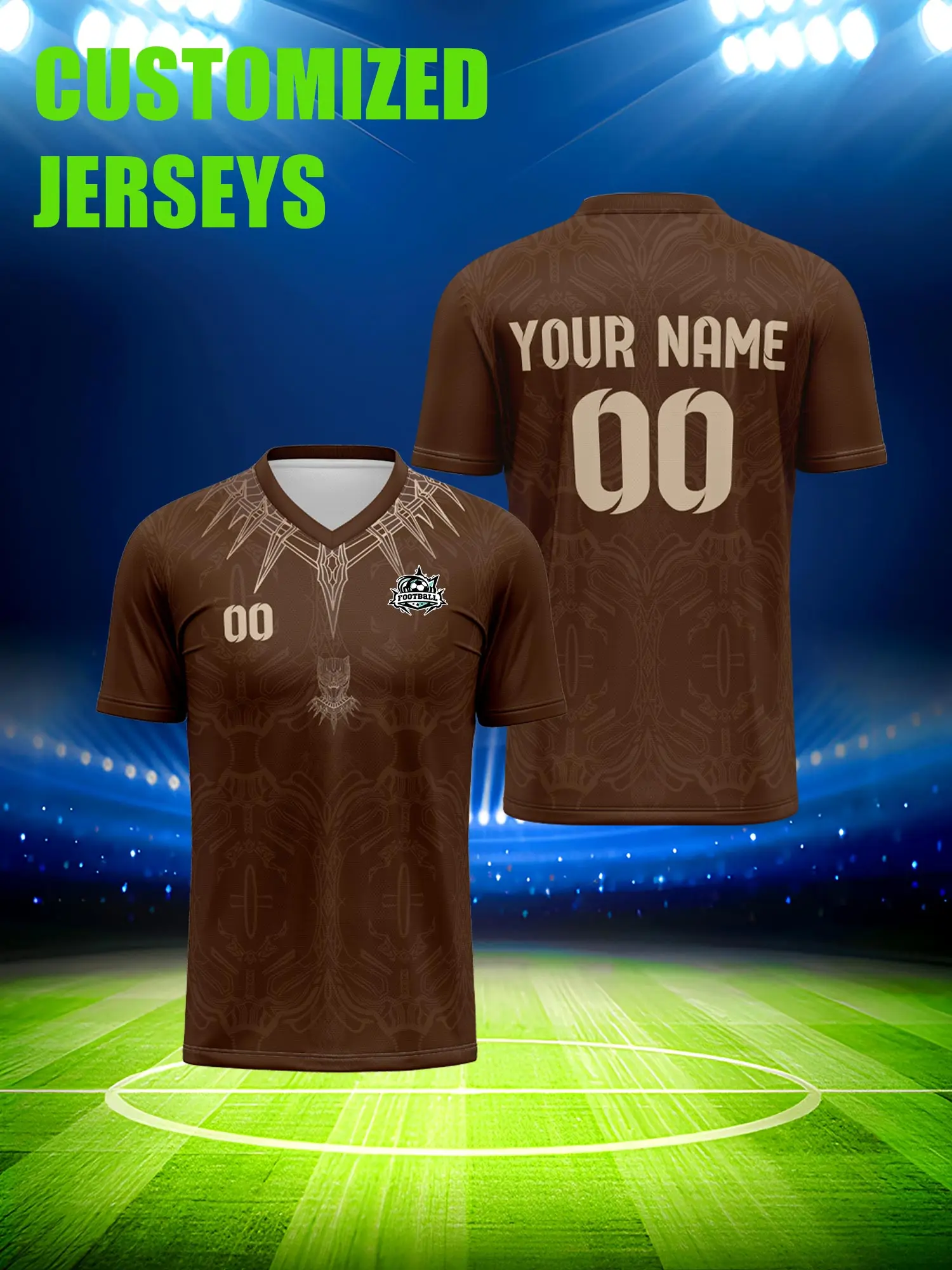 

Футболка для футбола с индивидуальным изображением, номером и именем, коллекционное издание для любителей спорта, одежда для фанатов.