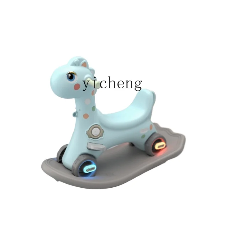 

Tqh Children's Rocking Horse Luge Two-in-One Baby Multi-Functional Toys Small Wooden Horse One-Year-Old Birthday Gift