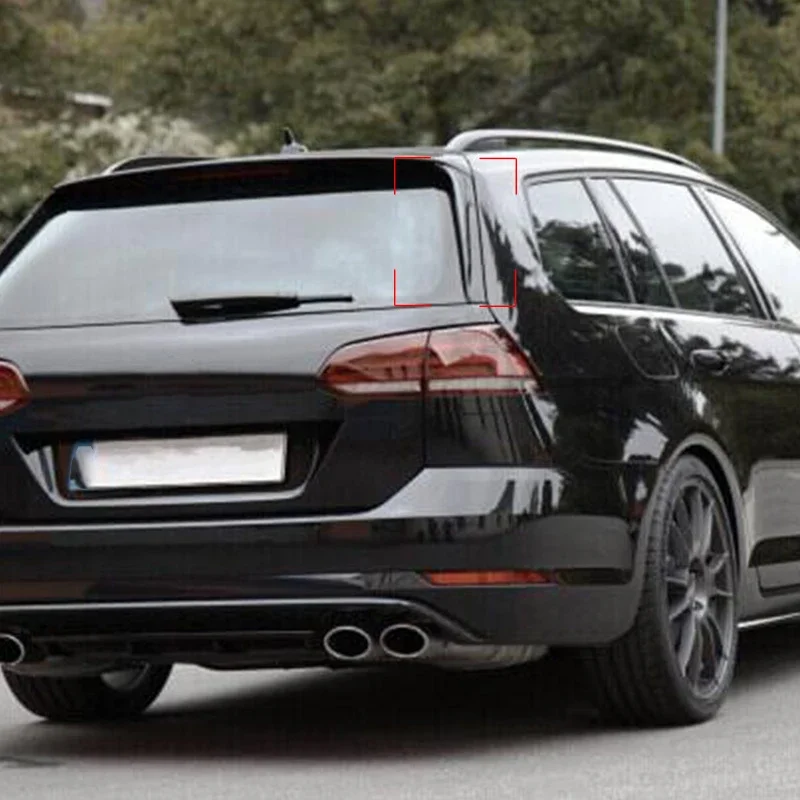 Para volkswagen vw golf 7 variante wagen gloss preto janela traseira do carro spoiler lateral abs spoilers canards divisor 2014-2017 automóvel