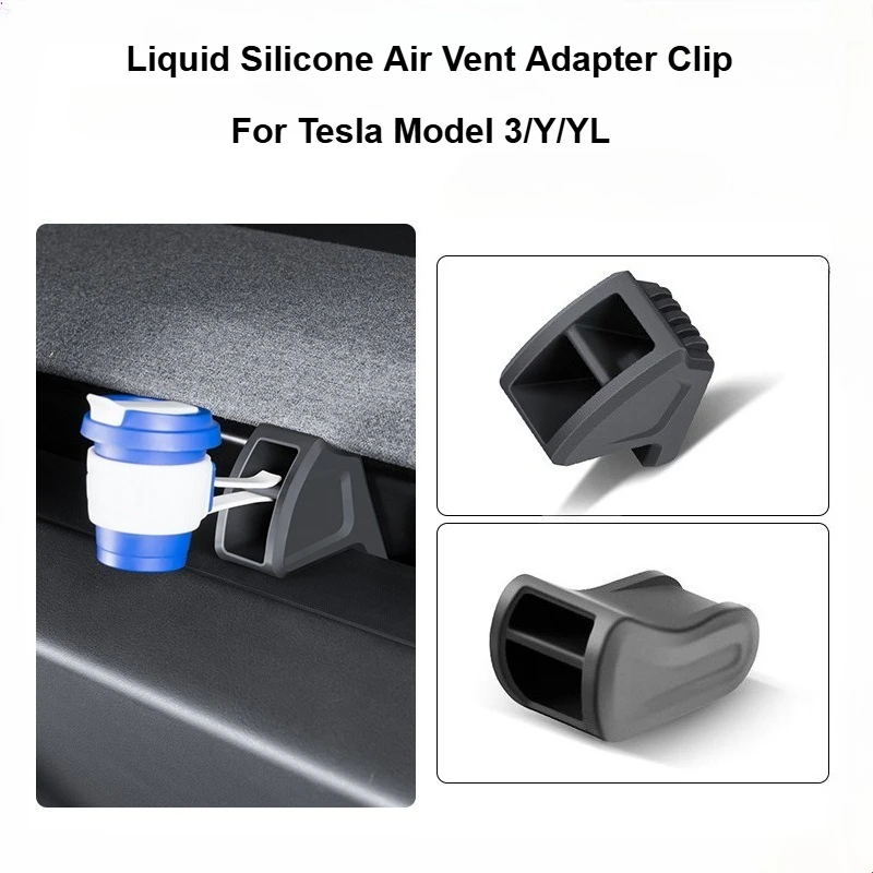 Air Vent Adapter Clip For Tesla Model 3/Y/YL 2021-2026 Model3 Highland ModelY Juniper  Dashboard Freshener Clips Liquid Silicone