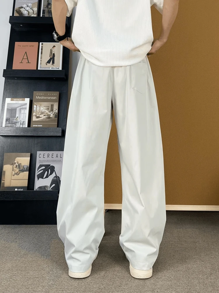 

Cleanfit White Qui Dry Blade Pants Men Summer Thin Loose Wide Leg Straight American Casual Long Trousers Faionable Youth