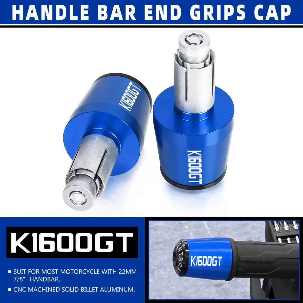 

7/8"22MM Motorcycle Handlebar Grips Handle Bar Ends Caps Plug Slider For BMW K1600GT K1600 GT 2011 2012 2013 2014 2015 2016 2017
