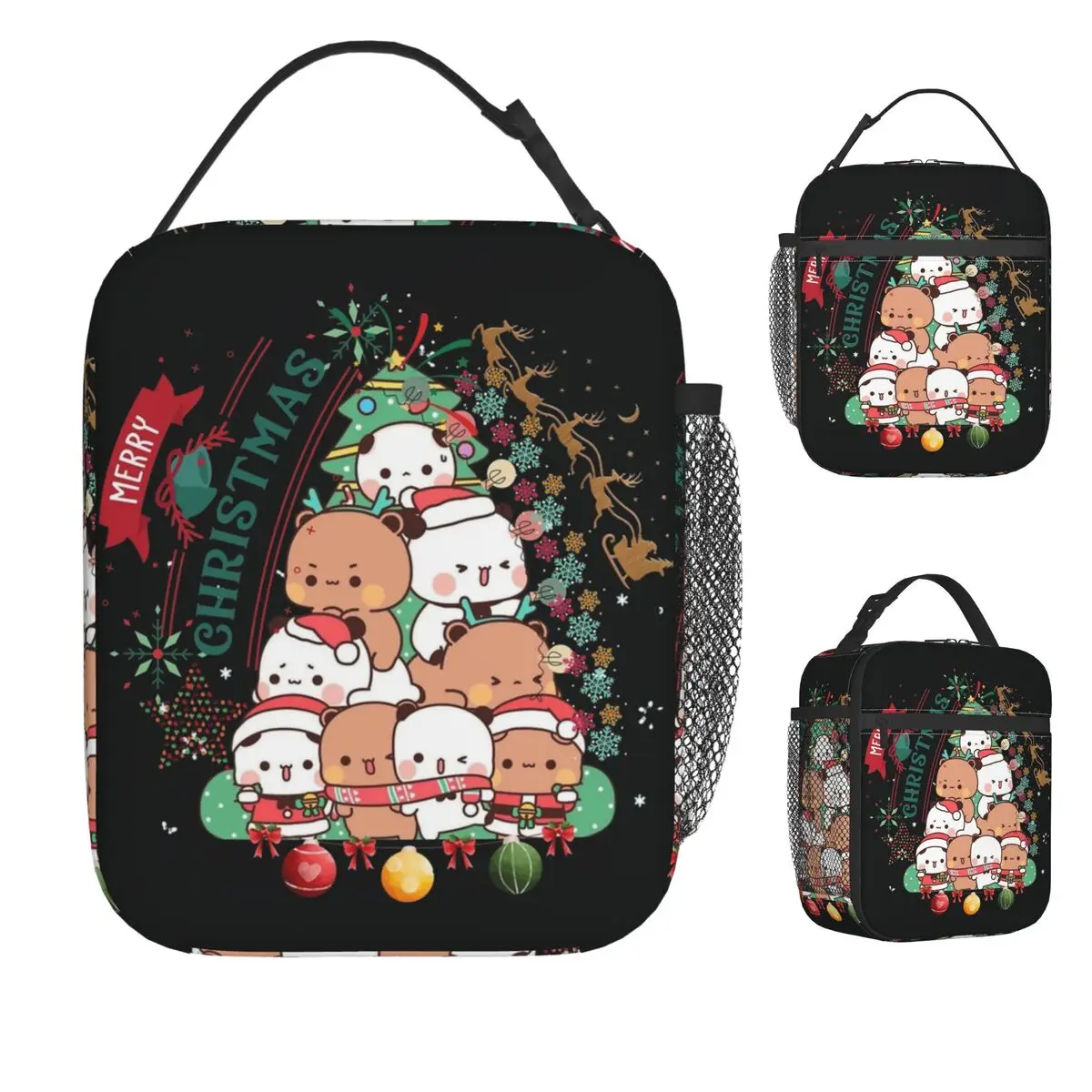 

Bubu и Dudu Merry Christmas Tree Santa Lunch Bag Fun Lunch Box Пляжная портативная термосумка-тоут Сумка-холодильник с принтом