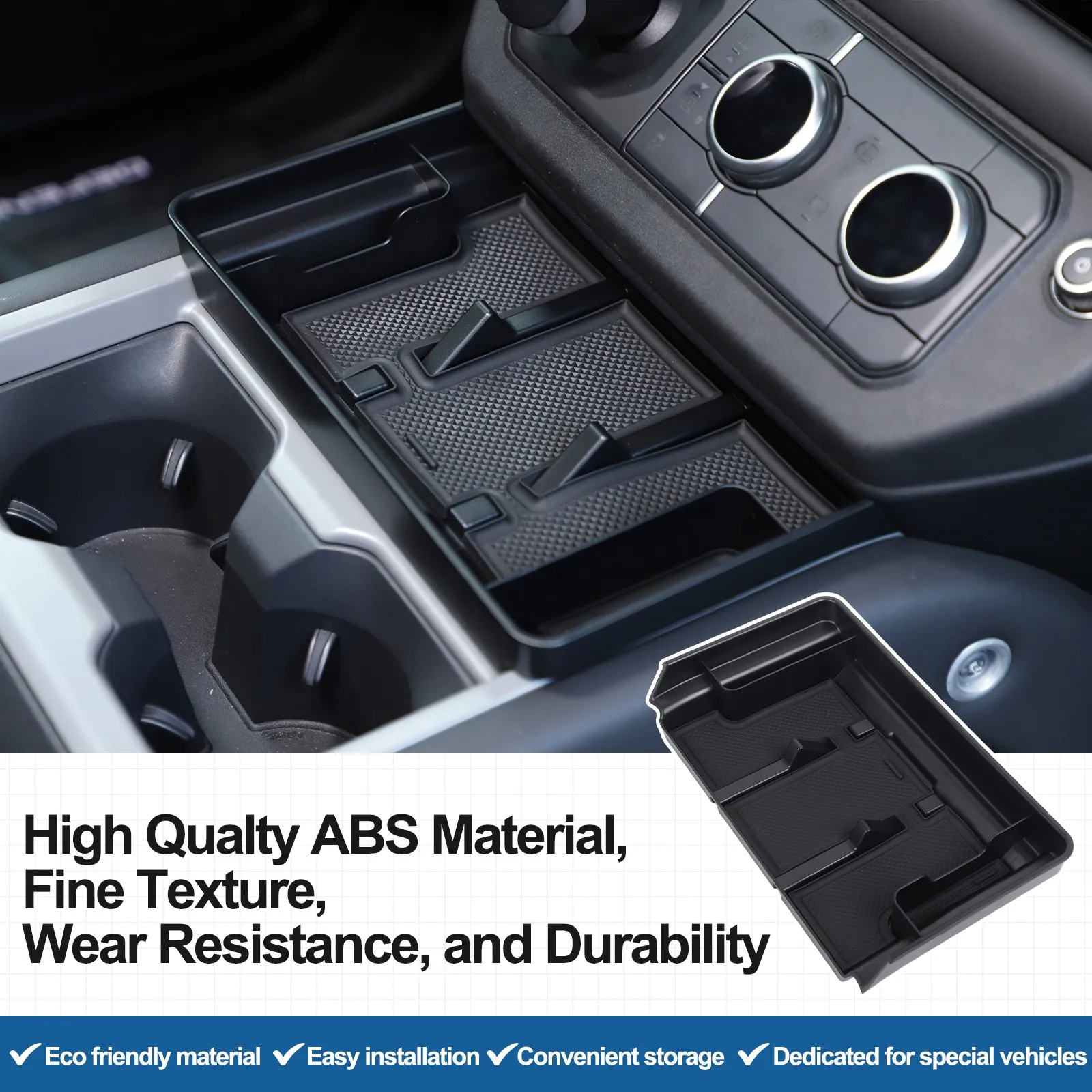 

Multipurpose ABS Car Center Console Upper Lower Storage Box For Land Rover Defender 90 110 130 2025+ Stowing Tidy Container