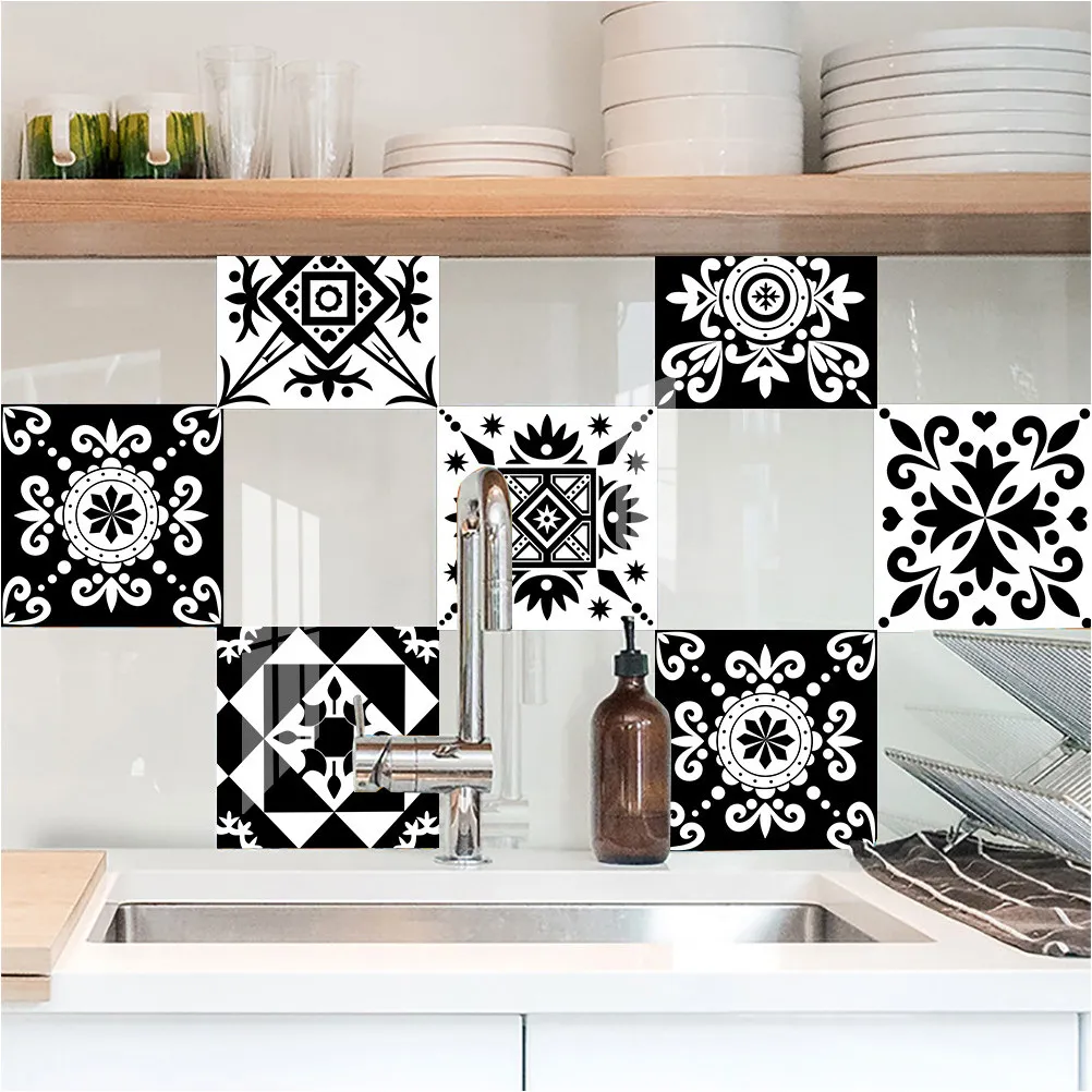 10 Pcs Home Decor Wall Stickers Tiles Self Adhesive Decorative Decals DIY for Peel and Bathroom Kitchen view 3
