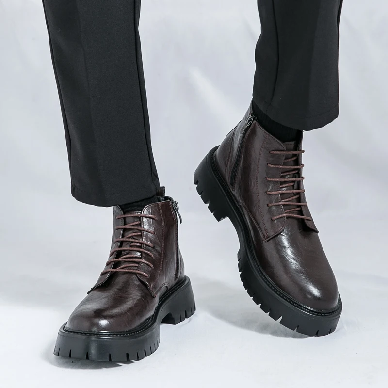 أحذية أكسفورد للرجال ذات نعل سميك ومتينة، أحذية كاجوال كلاسيكية عالية الجودة للرجال، أحذية كاجوال مضادة للانزلاق للقيادة