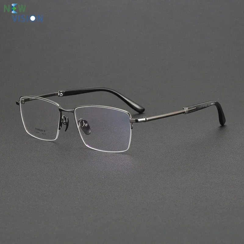 

Natural Buffalo Horn Glasses Legs High-quality Pure Titanium Square Eyeglass Frame Men Business Myopia Anti Blue Light Eyewear
