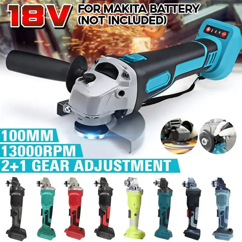 

18V 800W 125mm Brushless Cordless Impact Angle Grinder no battery DIY Power Tool Cutting Machine Polisher for Makita Battery