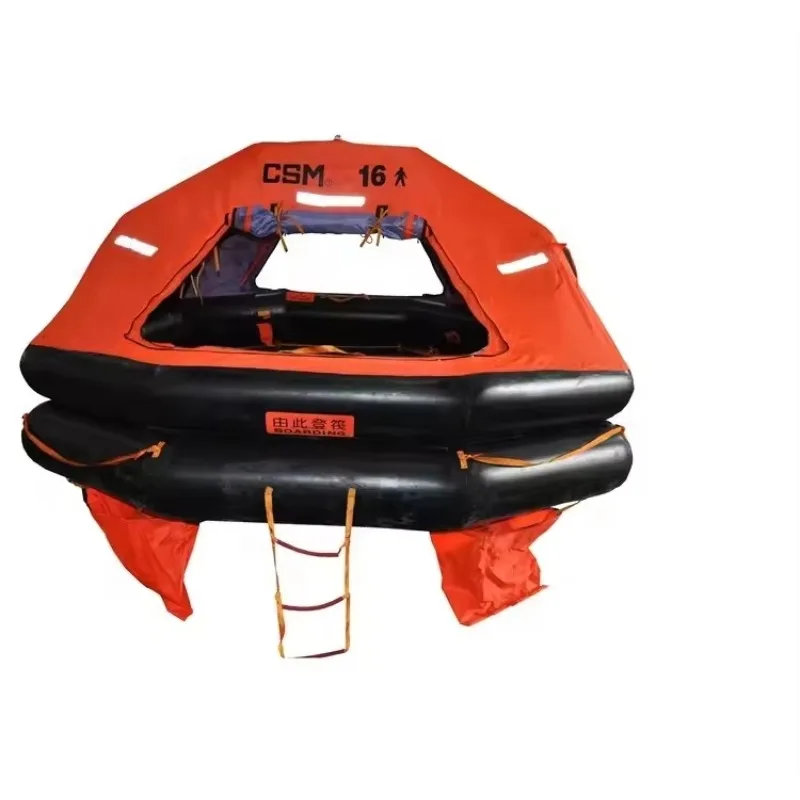 Inflatable Life Raft, Marine Emergency Evacuation, Throw Type Lifeboat, 6 Person Capacity, Safety Rescue Boat