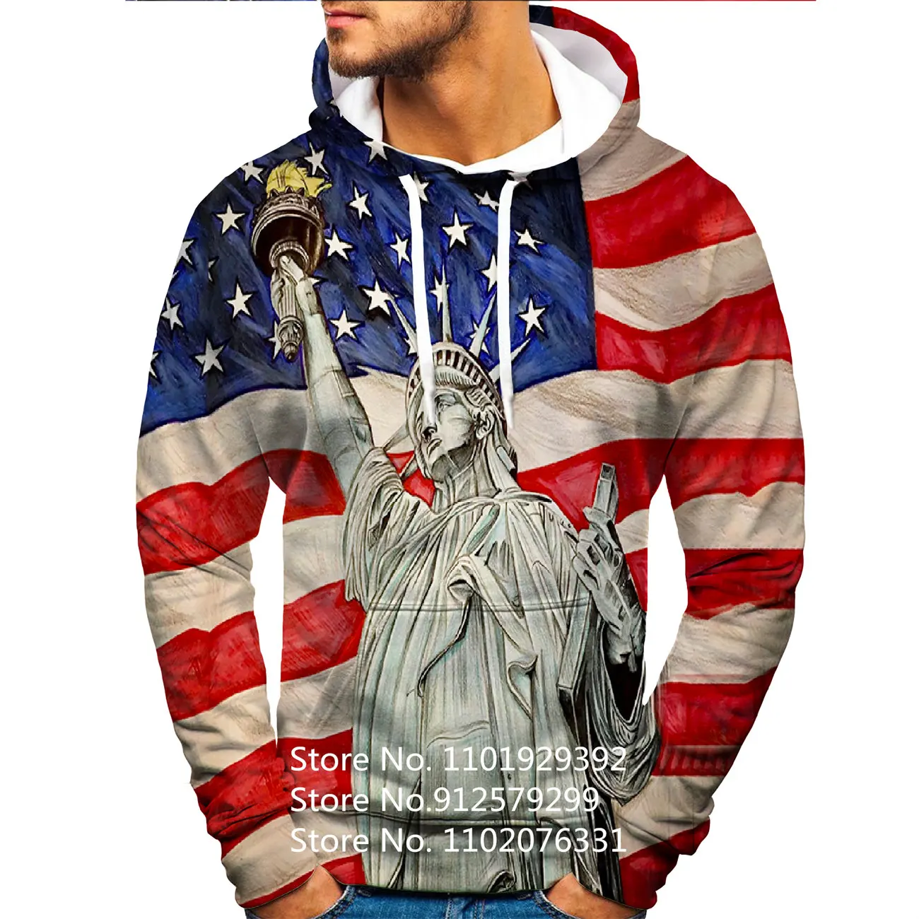 

Statue of Liberty Hoodie Men/Women American Flag Printing Sweatshirts Funny Hoodie Harajuku Pullover Cool Shirts