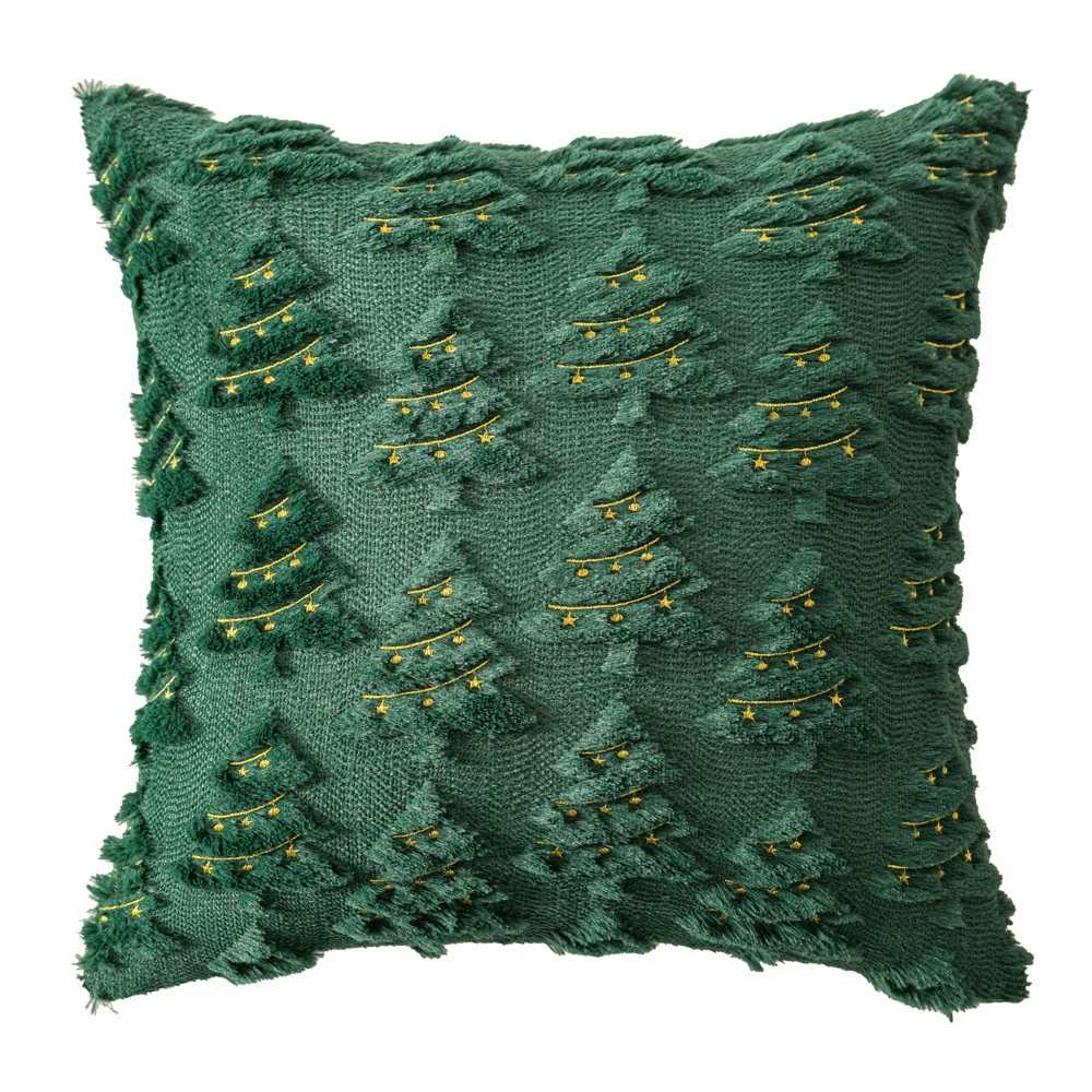 1pc Christmas Decorative Throw Cushion Set - Knitted Christmas Tree/Christmas Santa Pattern for Living Room Sofa Cushion Cover