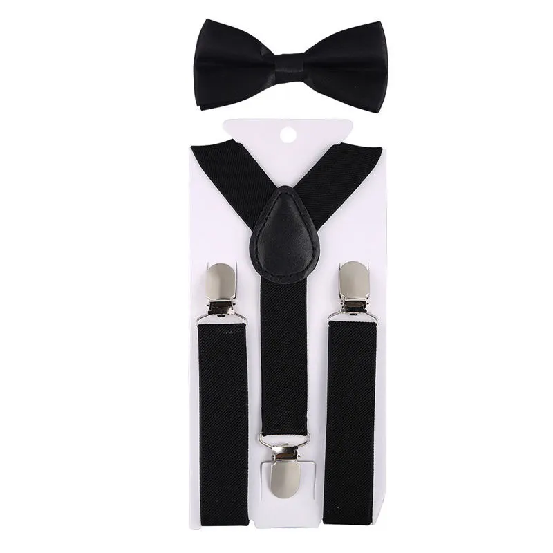 2 pçs clássico adulto terno com gravata borboleta e suspensórios kit ajustável y volta conjunto de suspensórios pretos moda