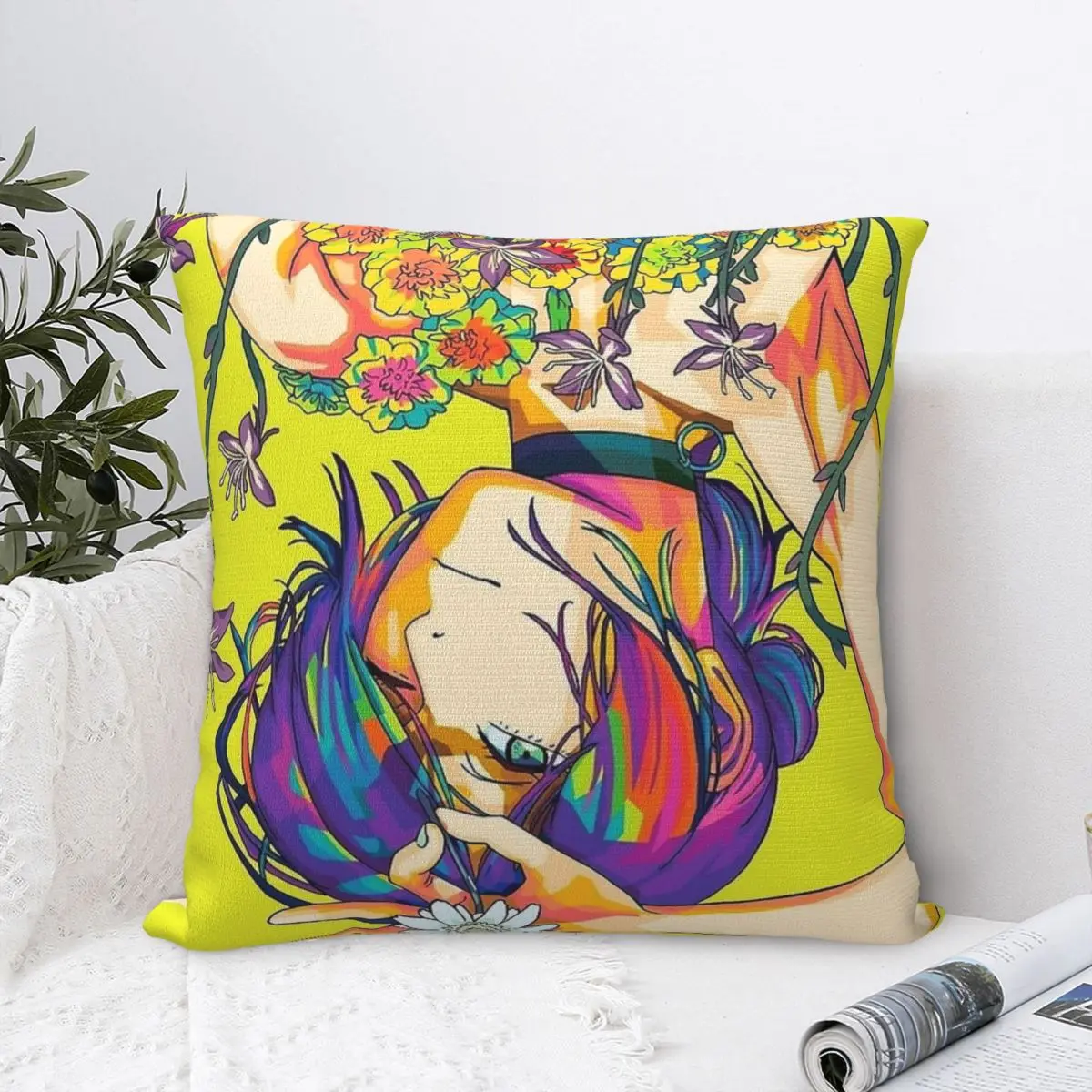 BOOM Chainsaw Man Reze Pillowcase Printing Polyester Cushion Cover Decorative Throw Pillow Case Cover Living Room Zippered 40*40