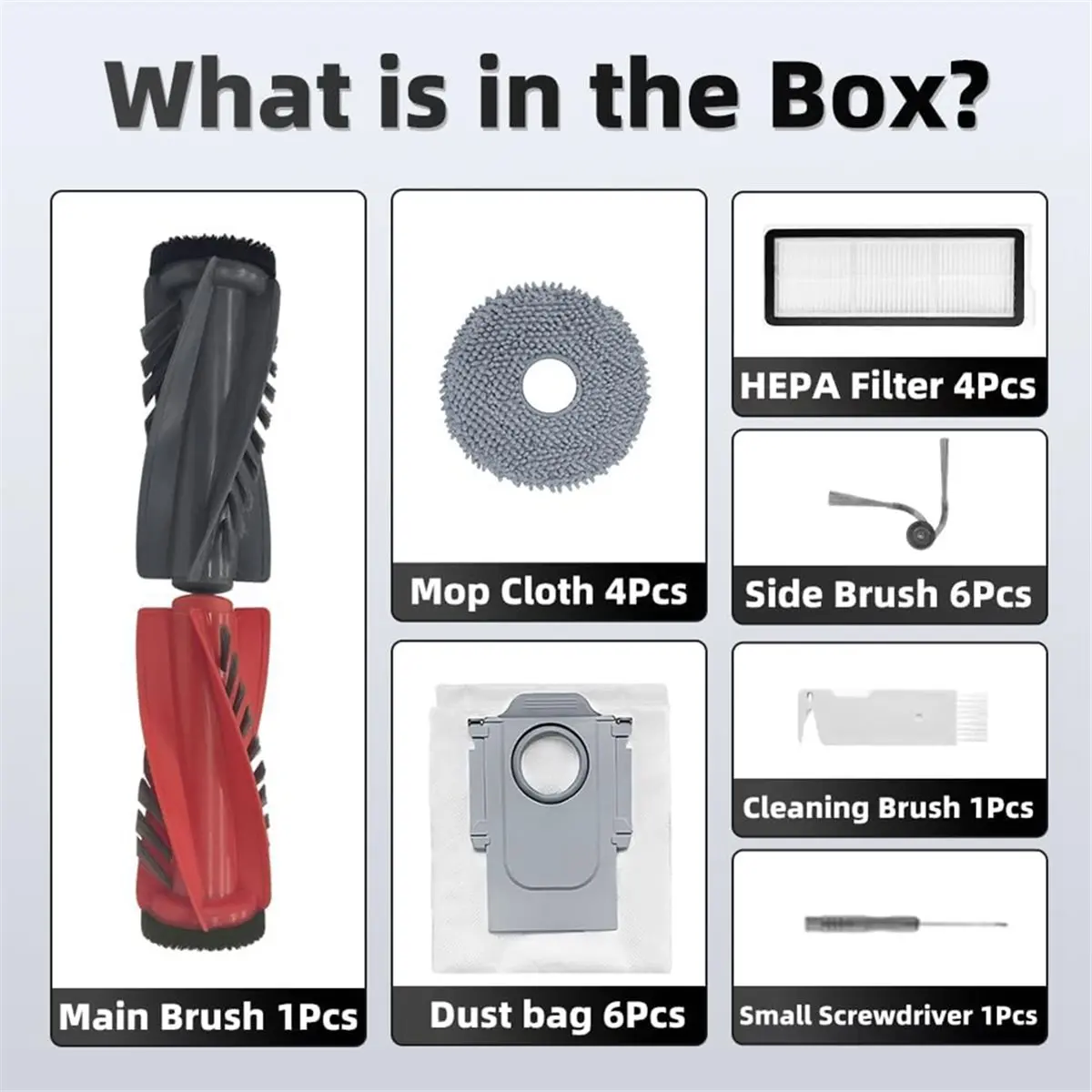 

Комплект аксессуаров YDSC 24 шт. для робота-пылесоса Roborock Qrevo S5V/Curv/Edge: щетки, фильтры, насадки для влажной уборки, мешки для сбора пыли