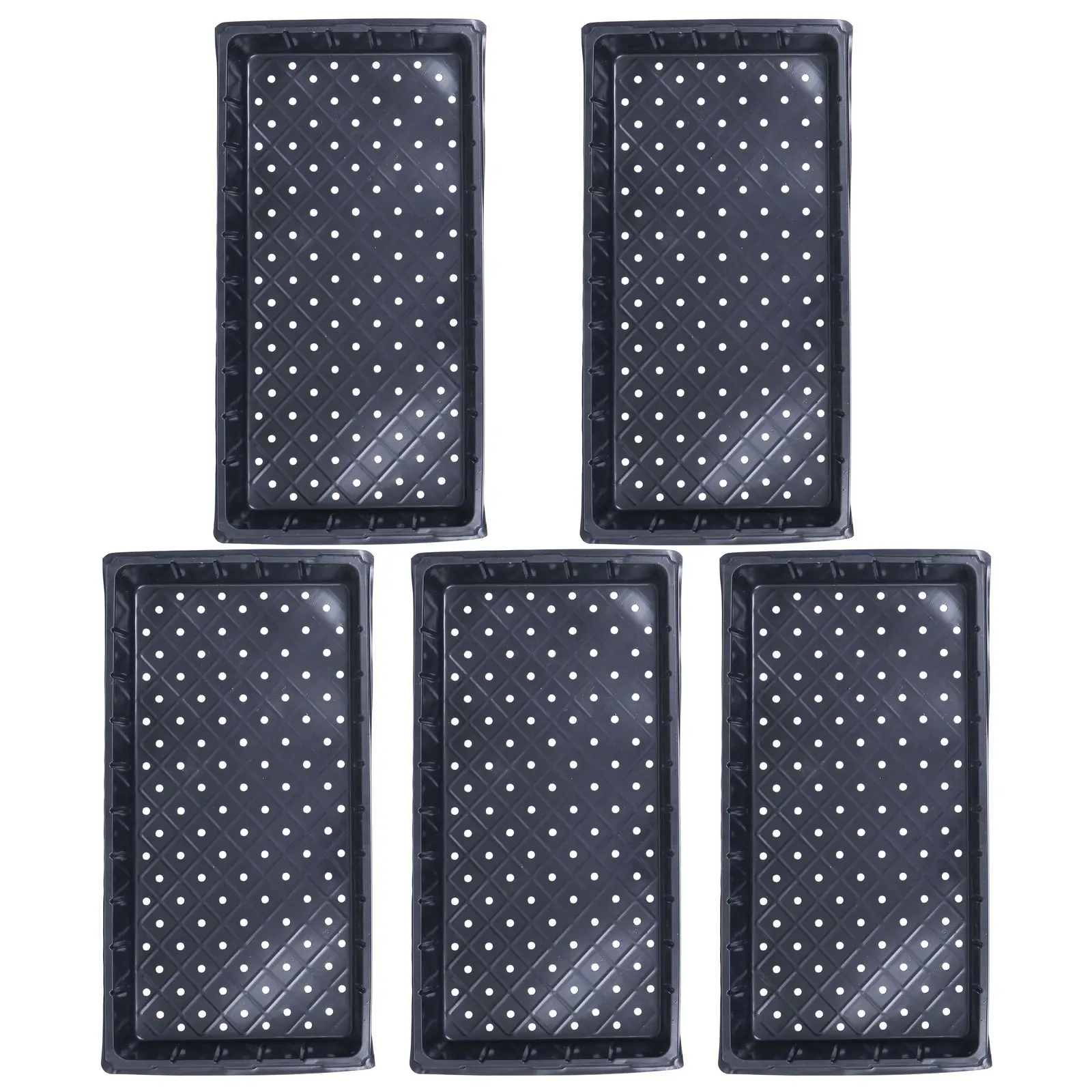 

5 Pcs Seedling Starter Tray Germination Vegetable Garden Plastic Rectangle Easy Root High Growth Rate Reusable Durable