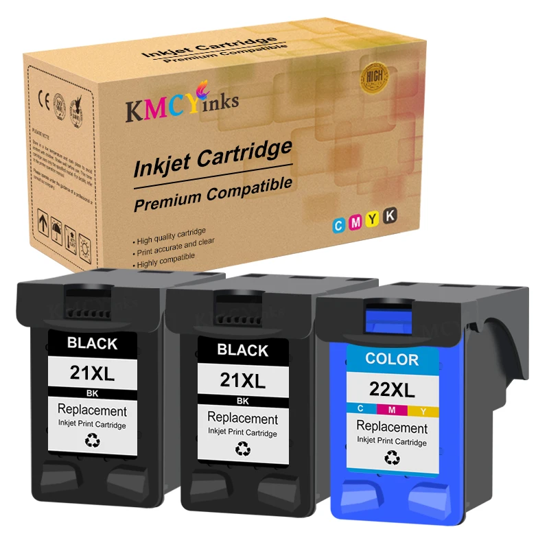 KMCYinks 21 22 Cartridge For HP 21XL For HP21 Ink Cartridge For HP22 Deskjet F2180 F4180 F2200 F2280 F300 F380 380 D2300 Printer