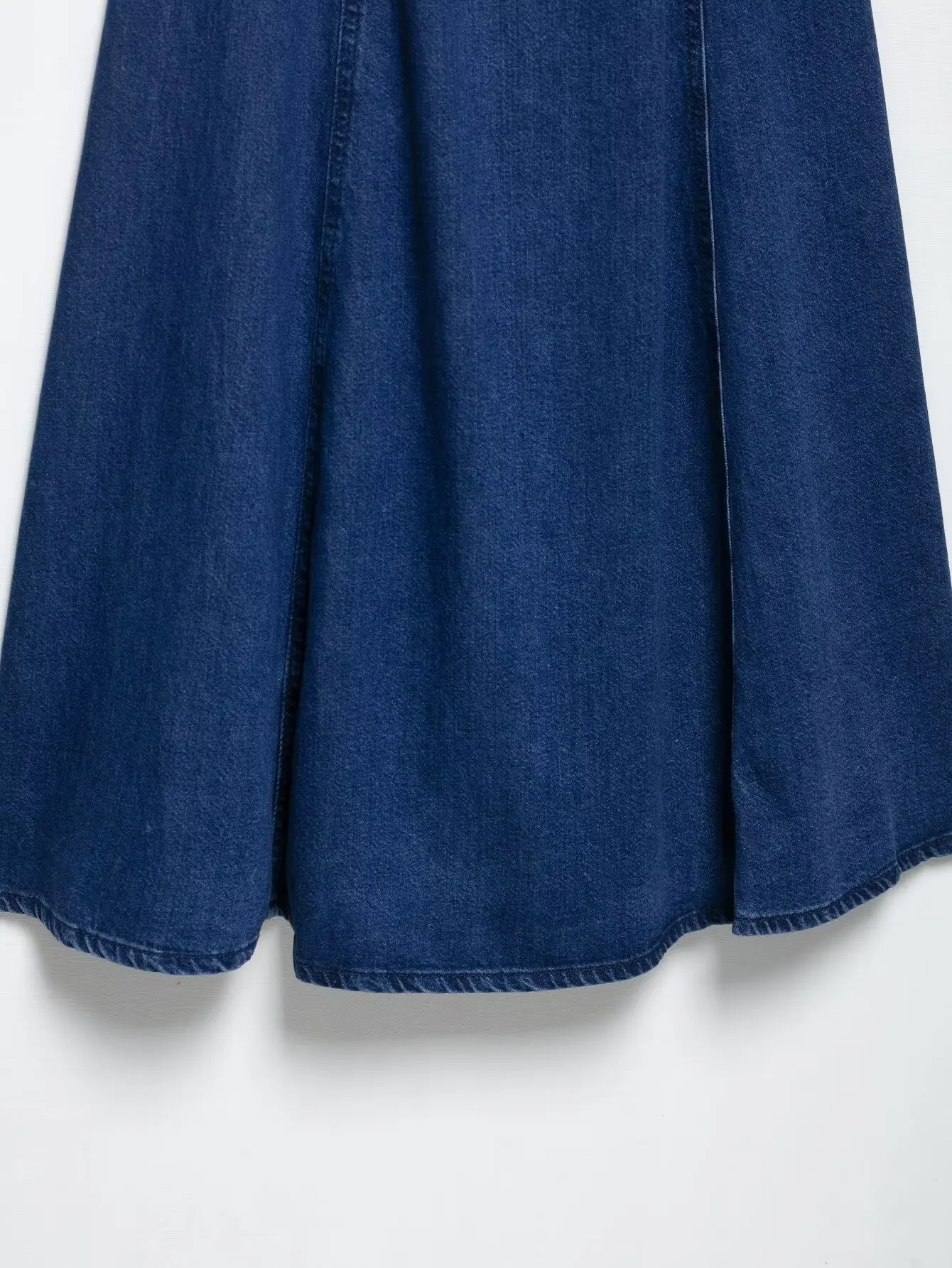 TRAFZA Vrouwen Casual Cami Denim Jurk Backless Mouwloos Patchwork Rits Midi Jurk Nieuwe 2023 Lente Zomer Mode Jurk