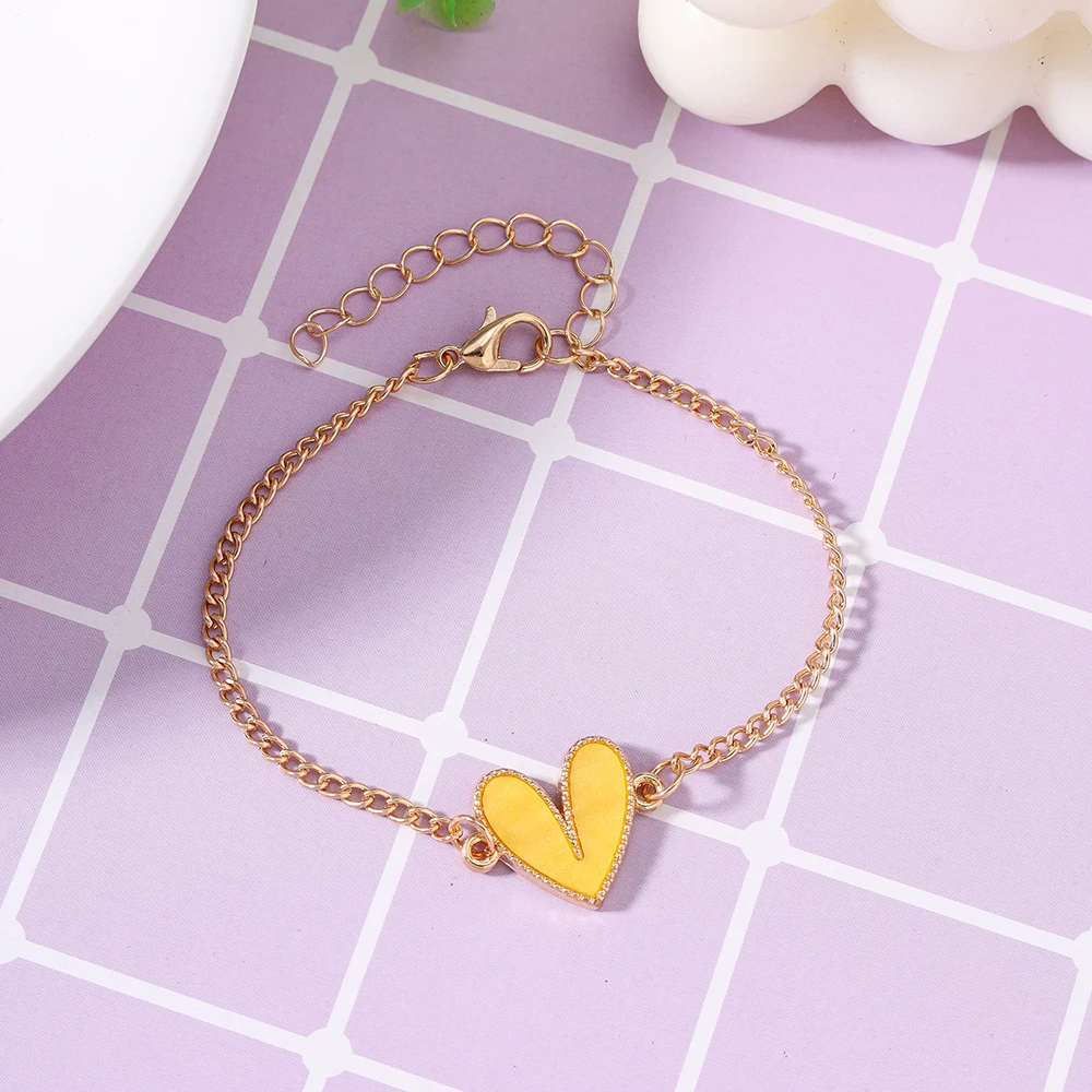 Aihua 10 Farben Modisches Neues Design Vergoldetes Herz-Armband für Frauen und Mädchen Süße Herz-Schmuckgeschenke – Detail 11