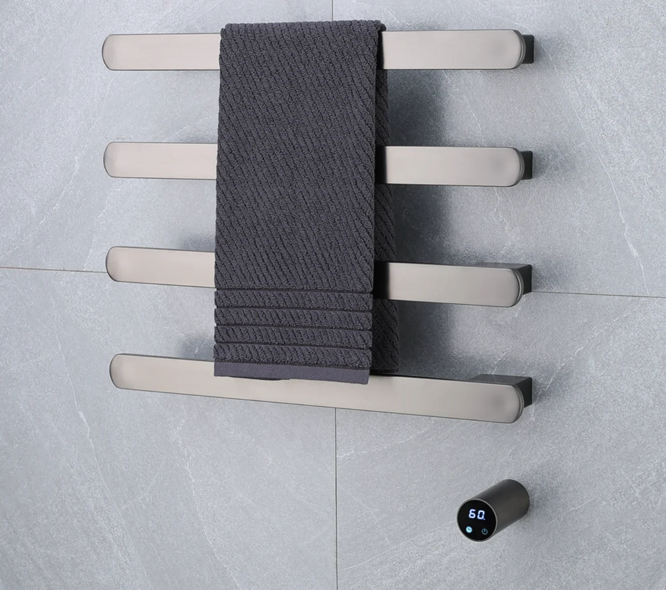 Luxury Bathroom Concealed Stainless Steel Constant Temperature Heating Towel Warmer Heated Electric Heating Towel Drying Rack