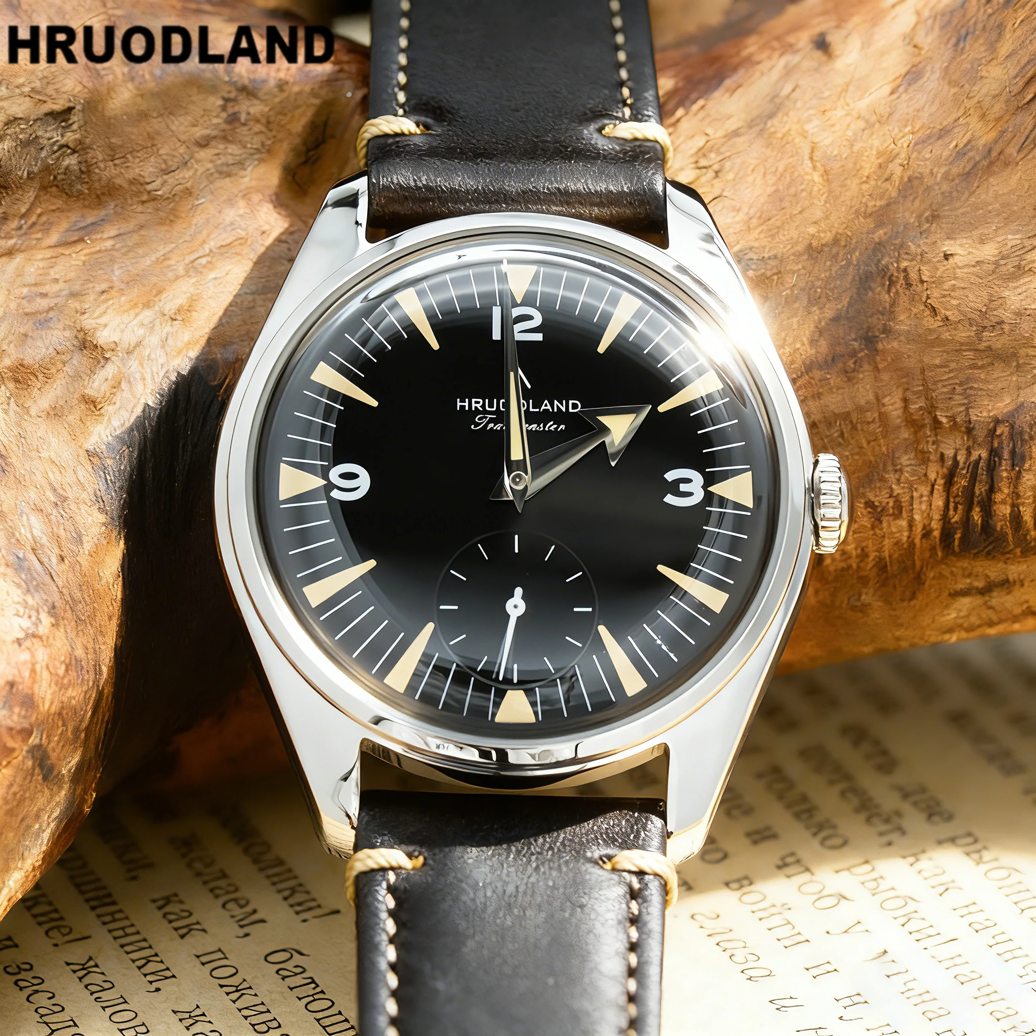 Hruodland 2026 New Mens Quartz Watch 11.2mm Thin Light Leather Strap BGW Luminous Polished Hands High End Product F033
