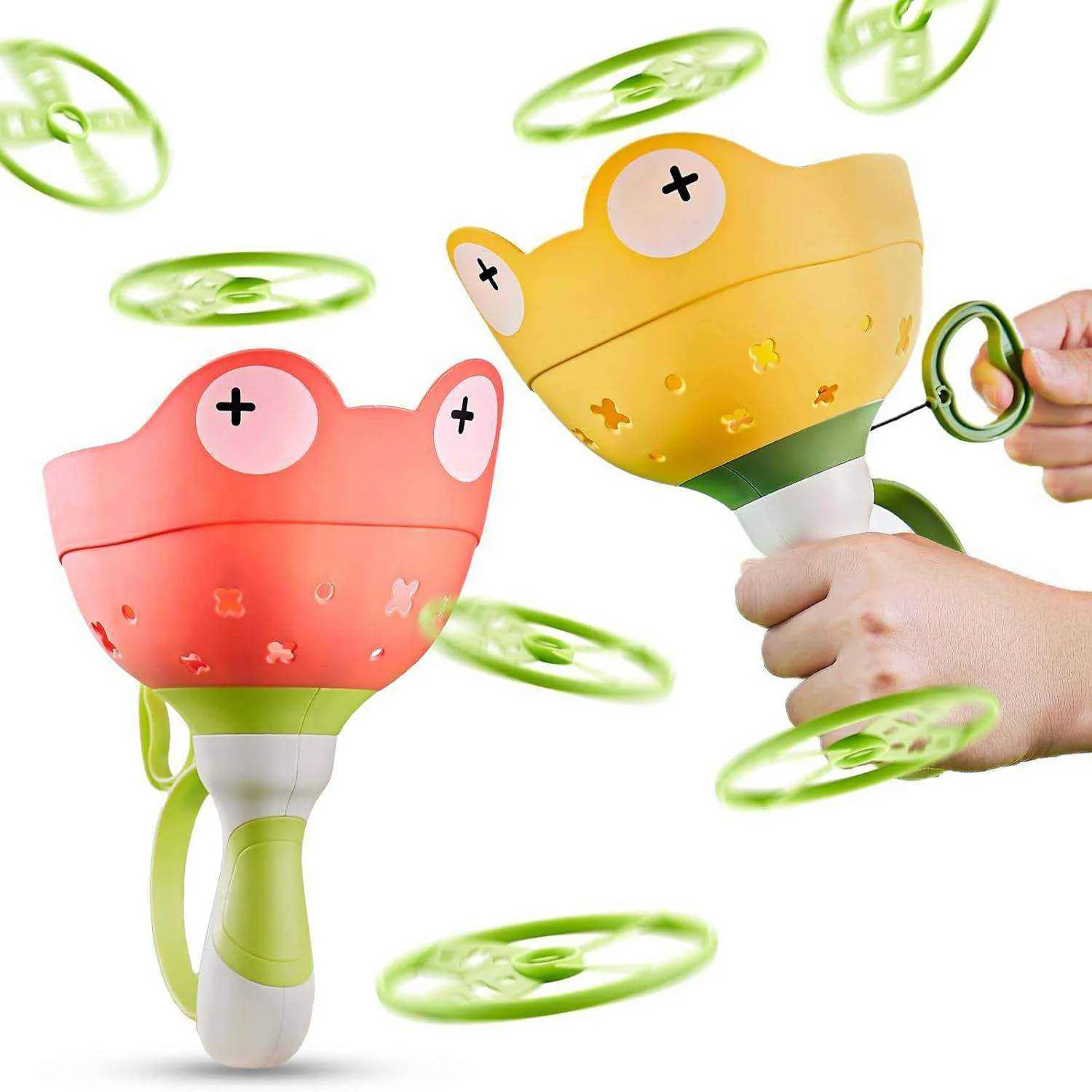 Wind-up Ejection Flying Saucer Toy Kids Outdoor Toy