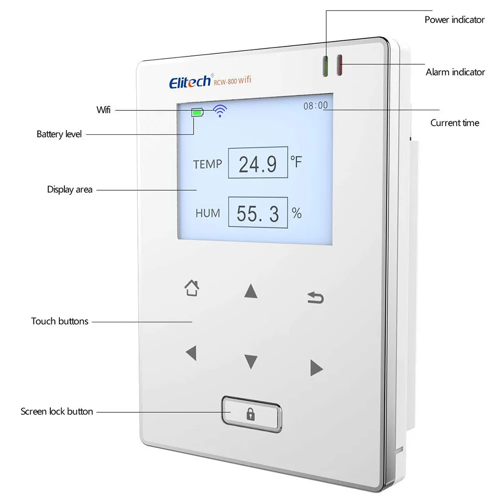 Elitech RCW-800 WiFi  (External) 5M sensor for Refrigeration Cold Chain Data Logger Temperature And Humidity Data Logger