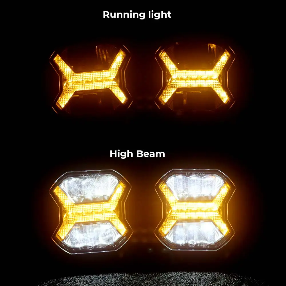 For Truck Tractor Off-road Jeeps SUV ATV Trailers Engineering Vehicle LED Work Light Spotlight 48W High Beam Amber DRL